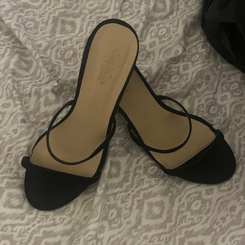 Charlotte Russe Black Strappy Heels